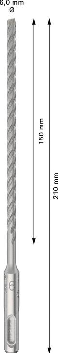 Productafbeelding Bosch Professional Zubehör PRO SDS plus-5X hamerboor, 6 x 150 x 210 mm (6 millimeter)