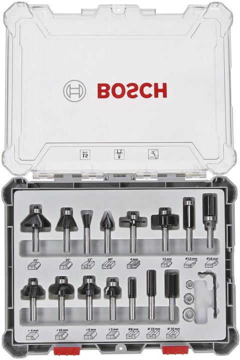 Produktbild Bosch Professional Zubehör 15-teiliges Fräser-Set, 8-mm-Schaft für Handfräsen