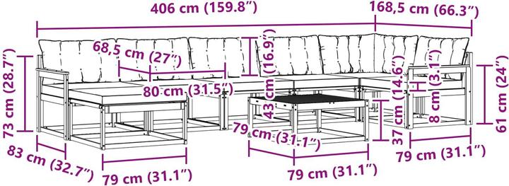 Produktbild vidaXL Outdoor-Sofagarnitur