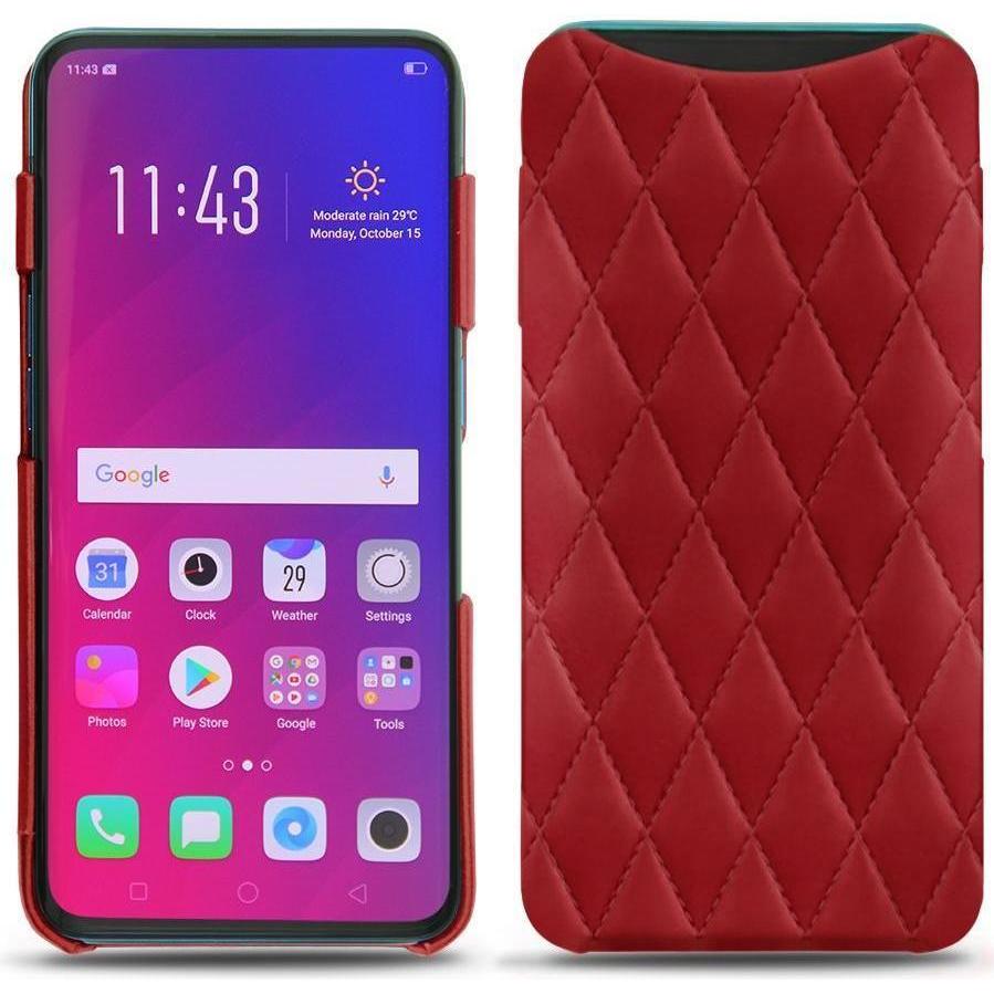 Noreve Lederschutzhülle (Oppo Find X), Smartphone Hülle, Rot