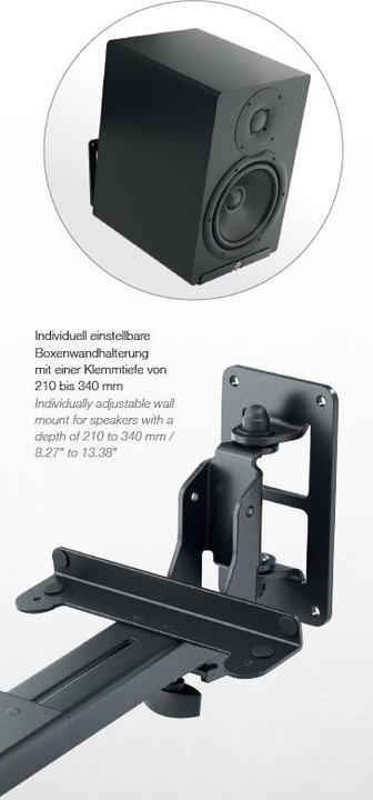 Actual product image Konig & Meyer 24167 Speaker-wall-mount-L-black (1 pcs., Wall installation, Rotatable, Tiltable)