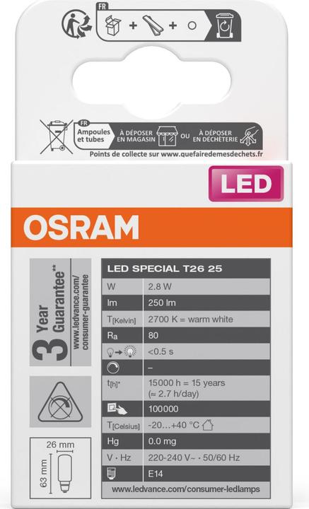 Produktbild Osram LED SPECIAL T26 (E14, 250 lm, 12 x)