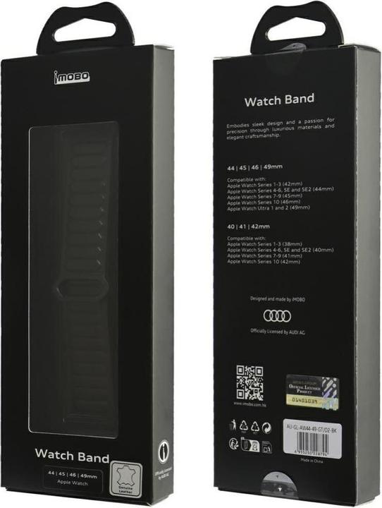 Immagine prodotto Tech-Protect Logo Genuine Leather Magnetic Ring Strap for Apple Watch 44 / 45 / 46 / 49 mm - Black (Vera pelle)