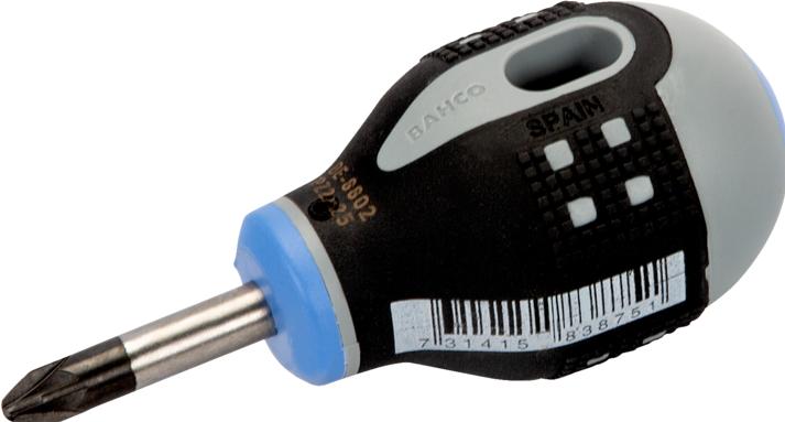 Produktbild Bahco ERGO Pozidriv Schraubendreher mit kurzem Gummigriff, PZ1 x 25 mm (Pozidriv-Kreuzschlitz (PZ))