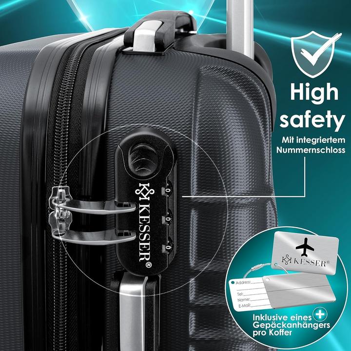 Immagine prodotto Kesser Hartschalenkoffer mit Zahlenschloss, Kofferwaage & Gepäckanhänger (84 l)