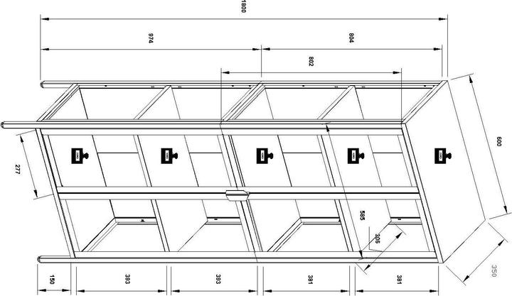 Actual product image VCM Floka (60 x 35 x 180 cm)