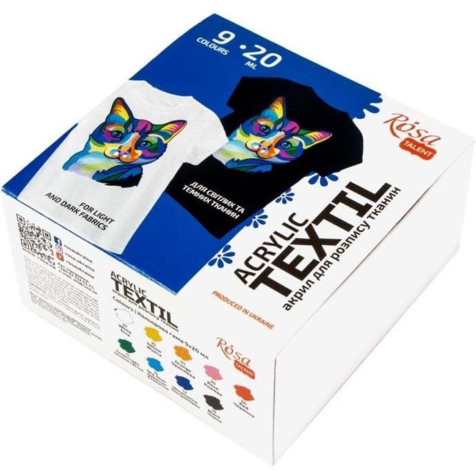 Rosa Stofffarben 20 ml, 9 Farben (9 Farben, 20 ml) (54611757)