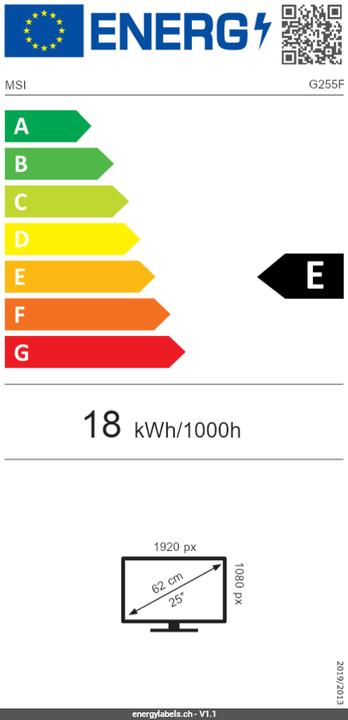 Energie-Label MSI G255F (1920 x 1080 Pixel, 24.50")