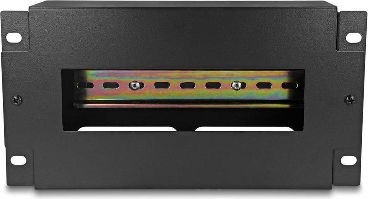 Produktbild Delock 10" Schutzschalterleiste mit Abdeckung und Hutschiene 3 HE Metall schwarz