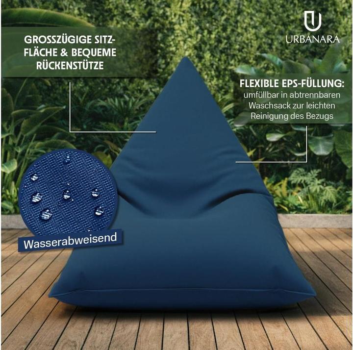 Produktbild Urbanara Sitzsack Basic-Outdoor Triangle, 300 l, Dunkelblau