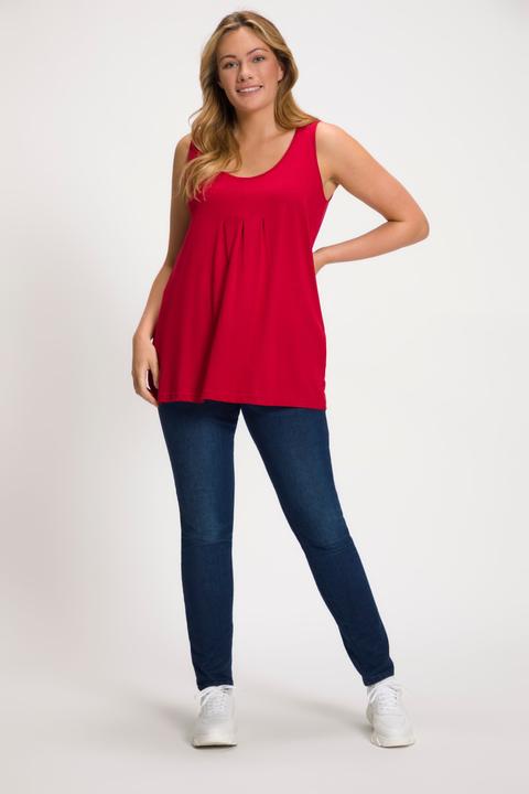 Produktbild Ulla Popken Top, Zierfalten, A-Linie, Rundhals, ärmellos, Modal (50, 52)