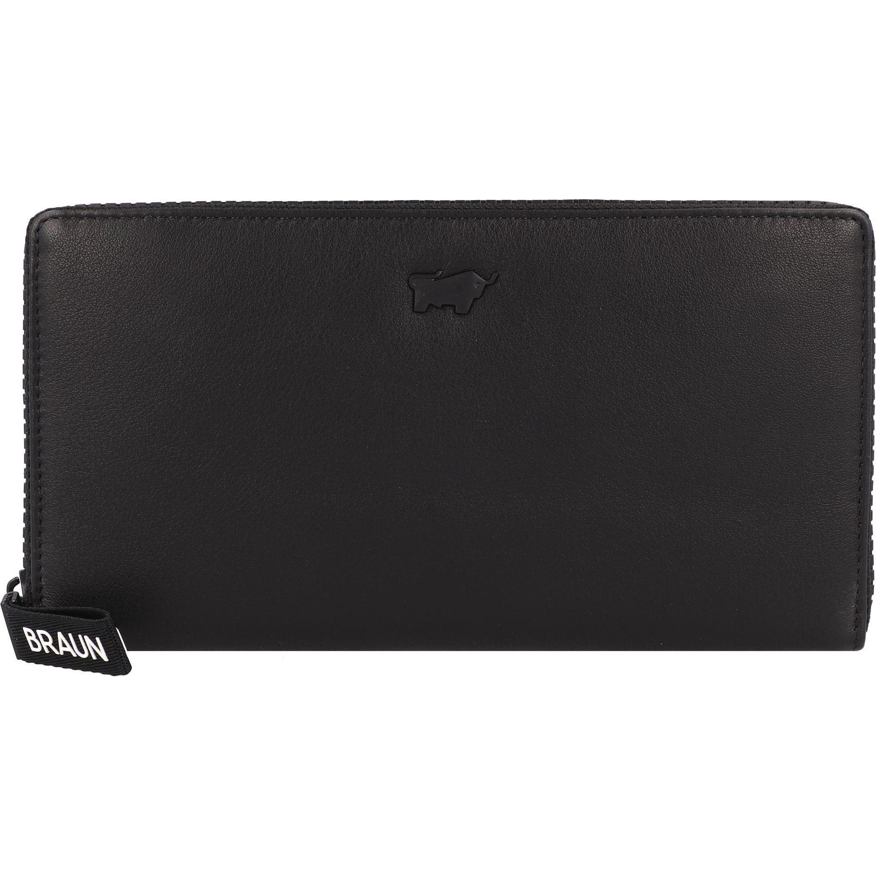 Thumbnail - Braun Büffel, Damen, Portemonnaie, Capri Geldbörse RFID Schutz Leder 19 cm, Schwarz