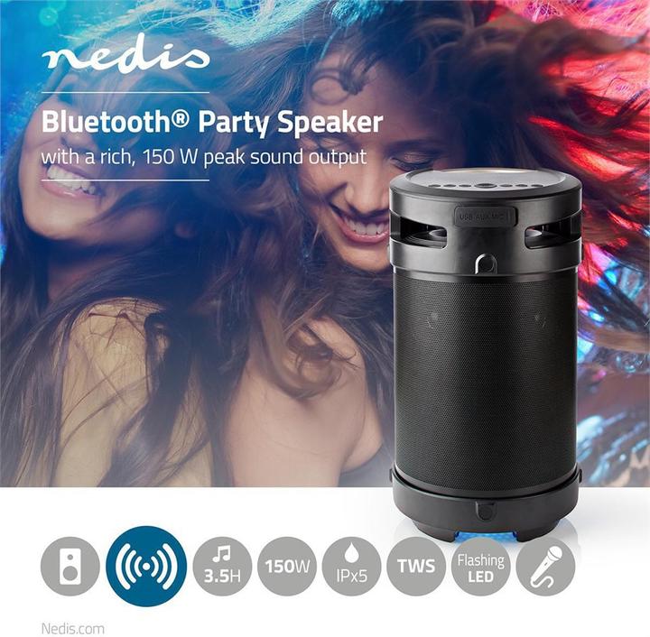 Produktbild Nedis SPBB-350 Bluetooth Party-Lautsprecher (3.50 h, Akkubetrieb)