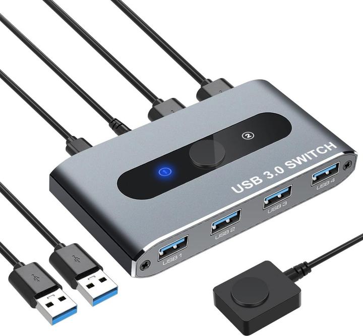 Techly Switch USB 3.0 2 ingressi 4 uscite