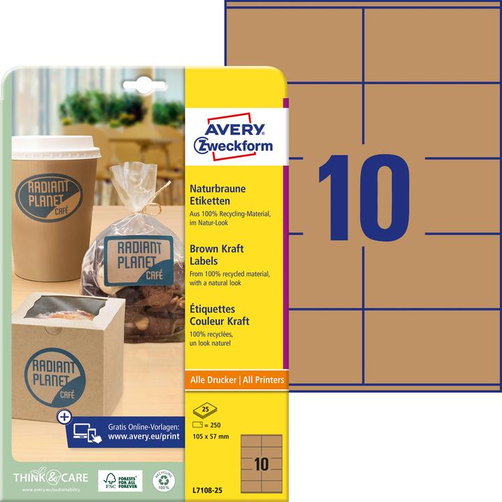 Image du produit Avery Étiquettes marron naturel
