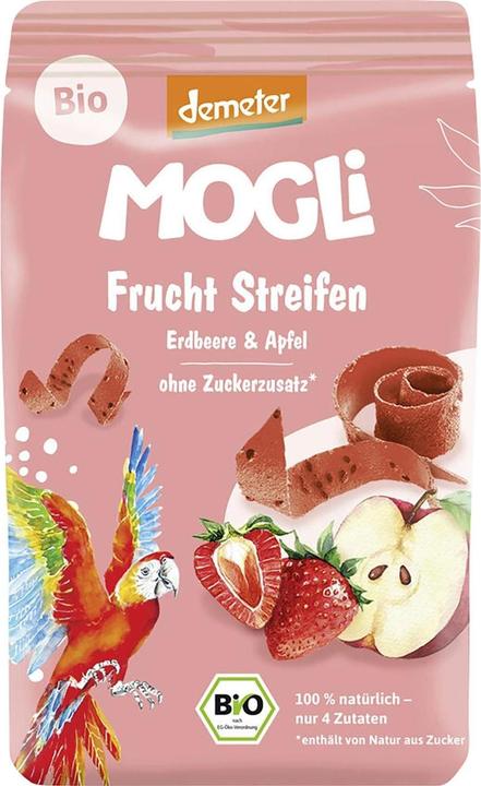 Immagine prodotto Mogli Strisce di frutta divertenti da sgranocchiare fragola e mela 25g (0.03 kg, 1 x)