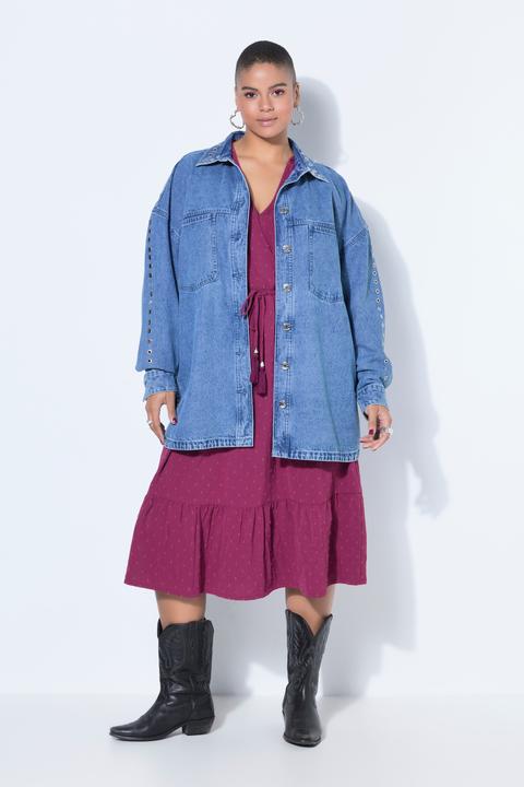 Actual product image Studio Untold Denim shirt, oversize shape, decorative eyelets (46)