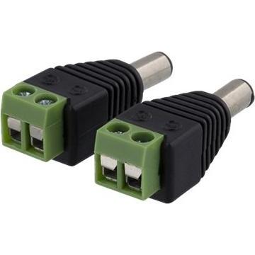 Deltaco 2-pin Terminal block to 5.5 DC 2-Pack Screw fix 5.5 DC male, Netzwerkkabel