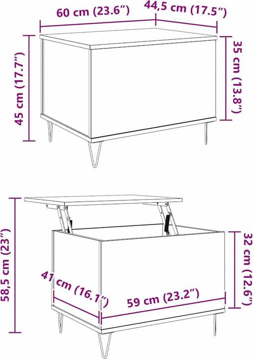 Immagine prodotto vidaXL Lift-TopTisch (60 x 44,5 x 45 cm)