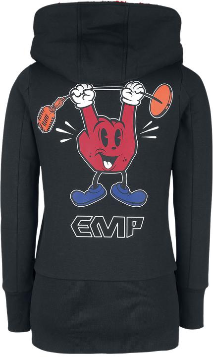 Produktbild EMP Kapuzenjacke mit Rockhand Motiv und Logo (M)