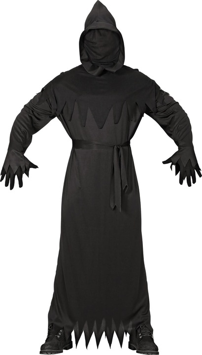 Produktbild Widmann Grim Reaper Robe mit Kapuze und Maske unsichtbares Gesicht, Gürtel (S, M, L, XL, XXL)