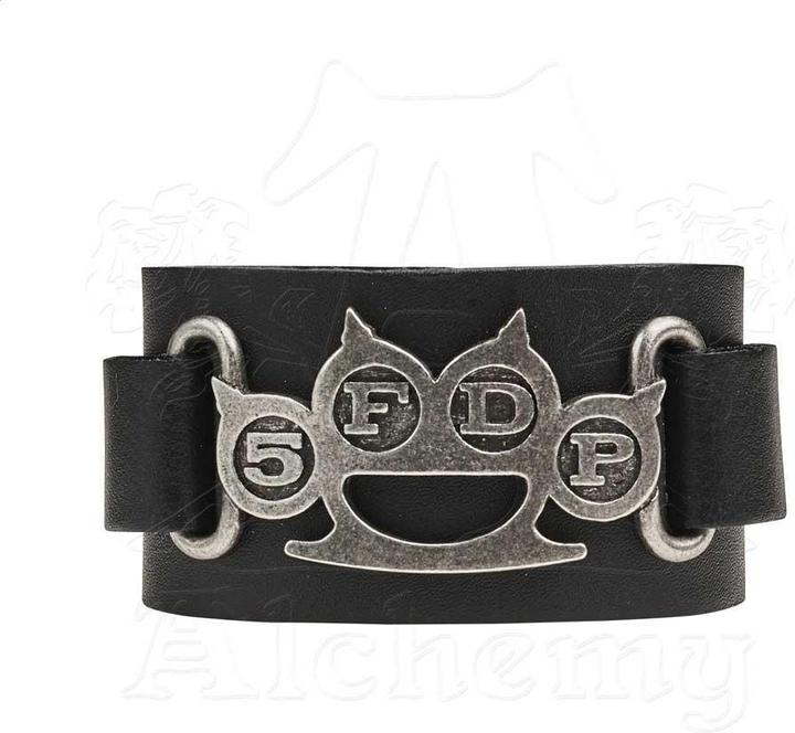 Immagine prodotto Five Finger Death Punch Bracciale in pelle con nocche in ottone (100% materiale sintetico)