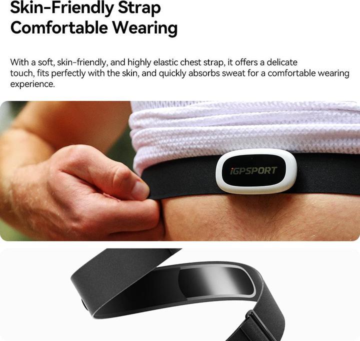 Actual product image iGPSport HR50 chest pulse monitor (black)