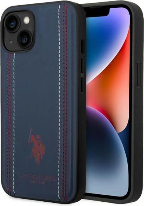 Image du produit U.S. Polo US Polo USHCP14MPFAV iPhone 14 Plus 6.7 "bleu marine / bleu marine couture en cuir (Apple iPhone 14 Plus)