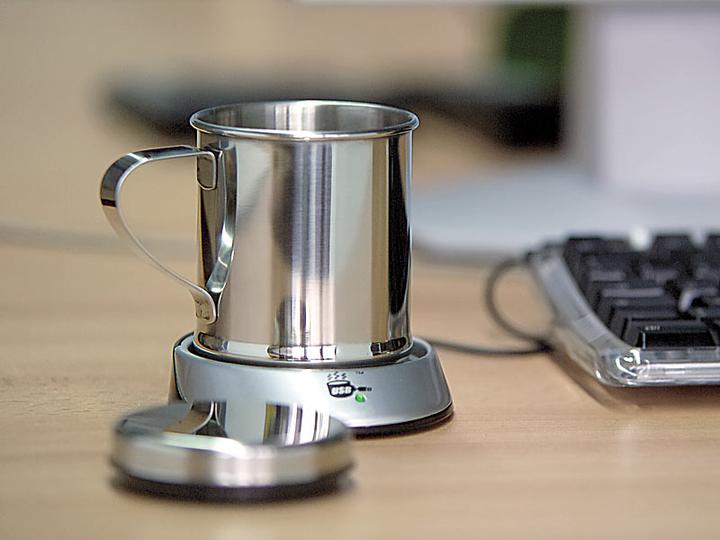 Actual product image Pearl USB hot plate with insulated cup