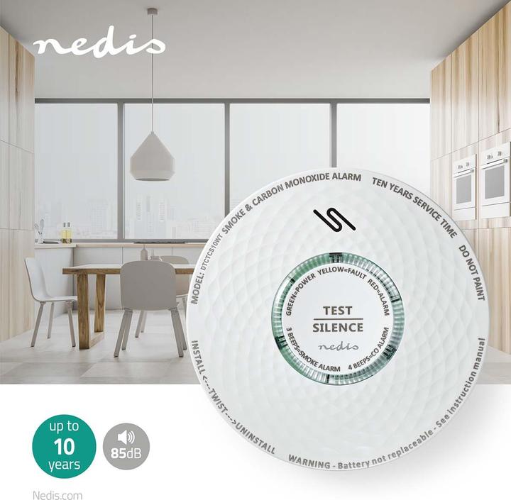 Produktbild Nedis Rauch und Kohlenmonoxid-Alarm