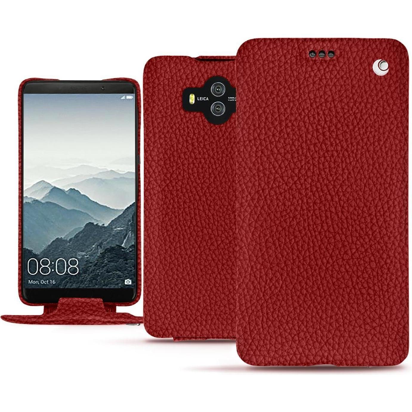 Noreve Lederschutzhülle vertikal (Huawei Mate 10), Smartphone Hülle, Rot