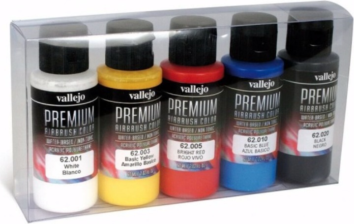 Produktbild AirbrushKing Premium Opaque Set (Weiss, Gelb, Blau, Schwarz, Rot, 60 ml)