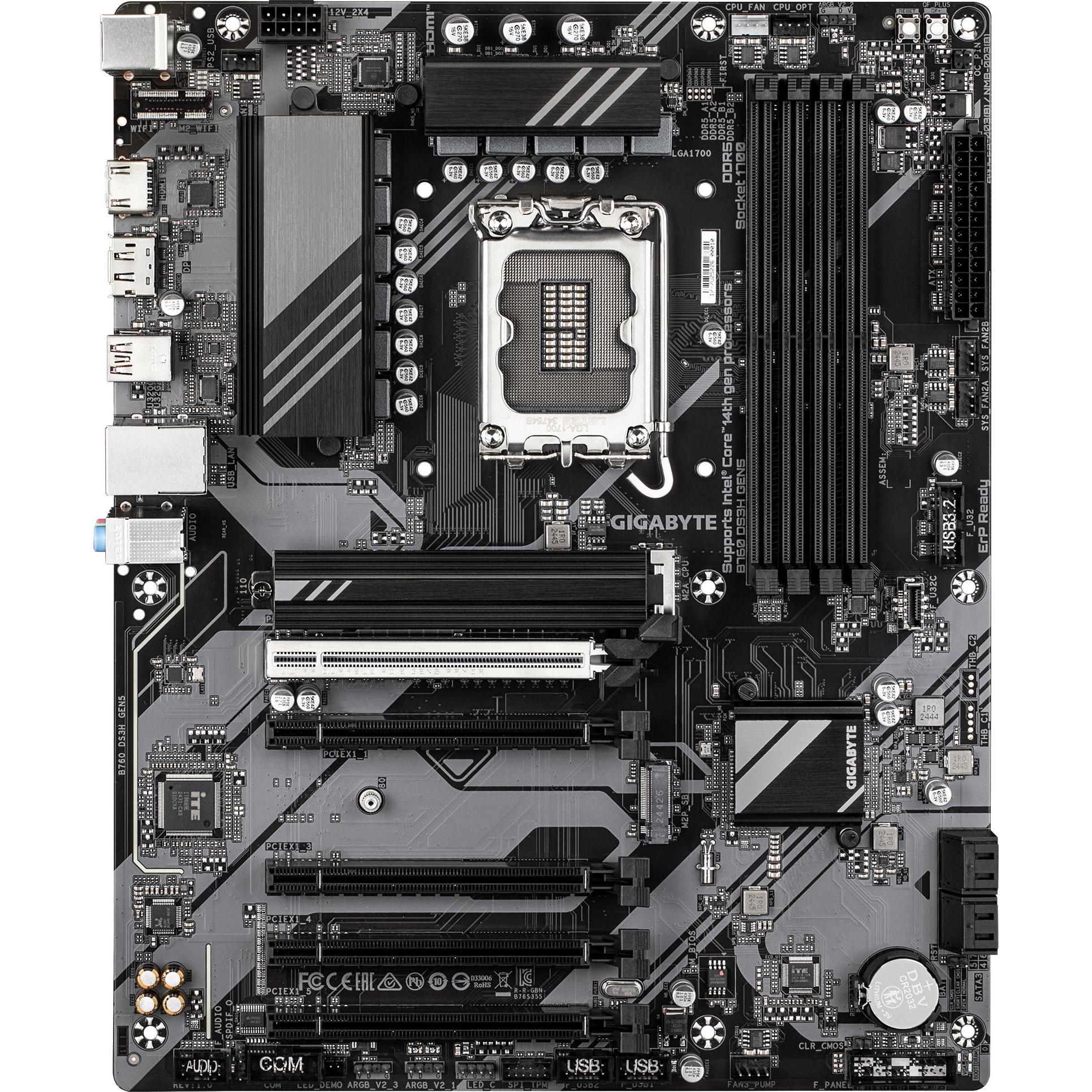 Gigabyte B760 DS3H GEN5 (B760,S1700,ATX,DDR5) (LGA 1700, Intel B760 Express, ATX), Mainboard