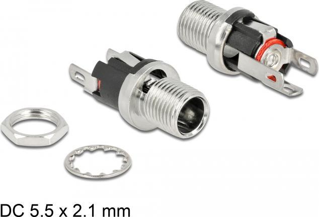 Actual product image Delock Connector DC 5.5 x 2.1 x 12.0 mm female for installation solder version