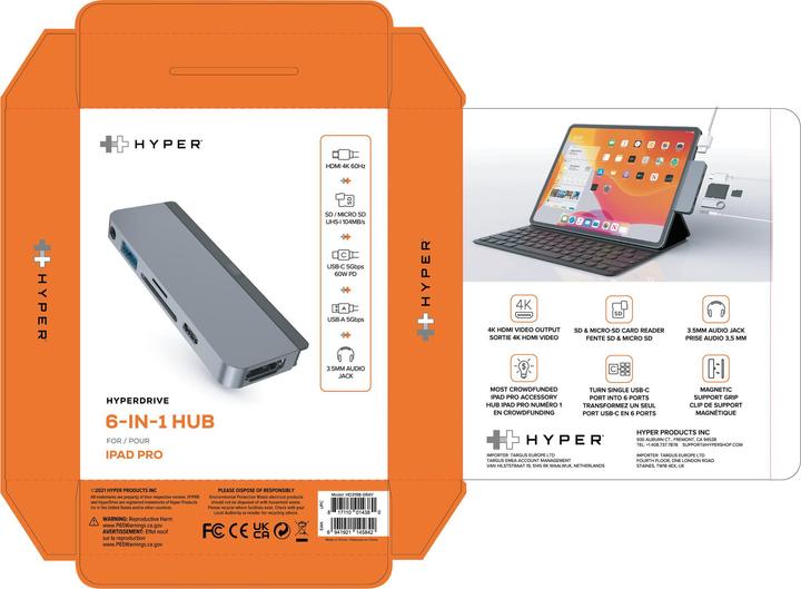 Image du produit Hyperdrive 6-in-1 (USB-C, 6 ports)