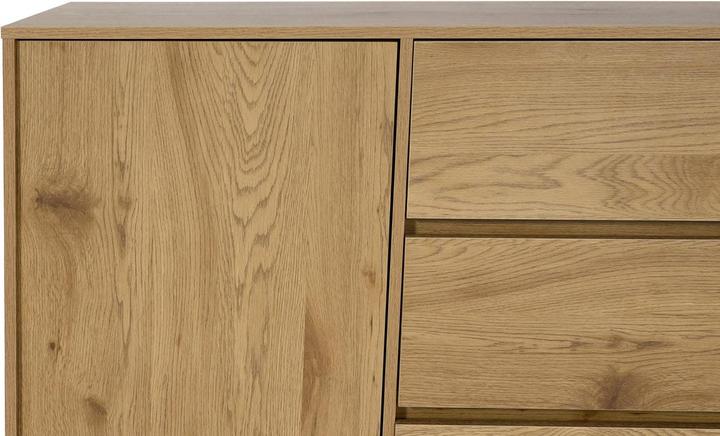 Actual product image Swisshandel24 Sideboard HWC-J78, chest of drawers highboard drawer, MDF soft-close 86x160x40cm oak look (86 x 160 x 40 cm)