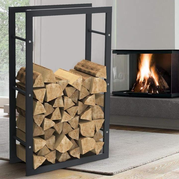 Image du produit Bakaji Holzregal für Kamin oder Ofen (100 x 25 x 60 cm)