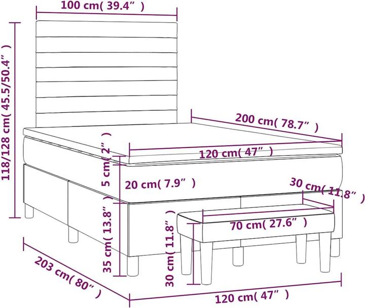 Immagine prodotto vidaXL Boxspringbett (120 x 200 cm)