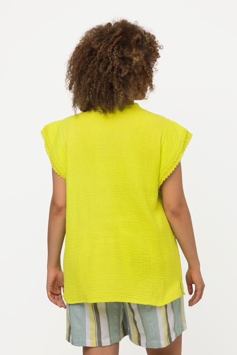 Produktbild Ulla Popken Blusenshirt, Musselin, A-Linie, V-Ausschnitt, Kurzarm (50, 52)