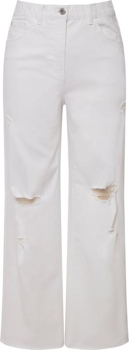 Actual product image Studio Untold Distressed White Denim Elastic Waist Jeans (50)