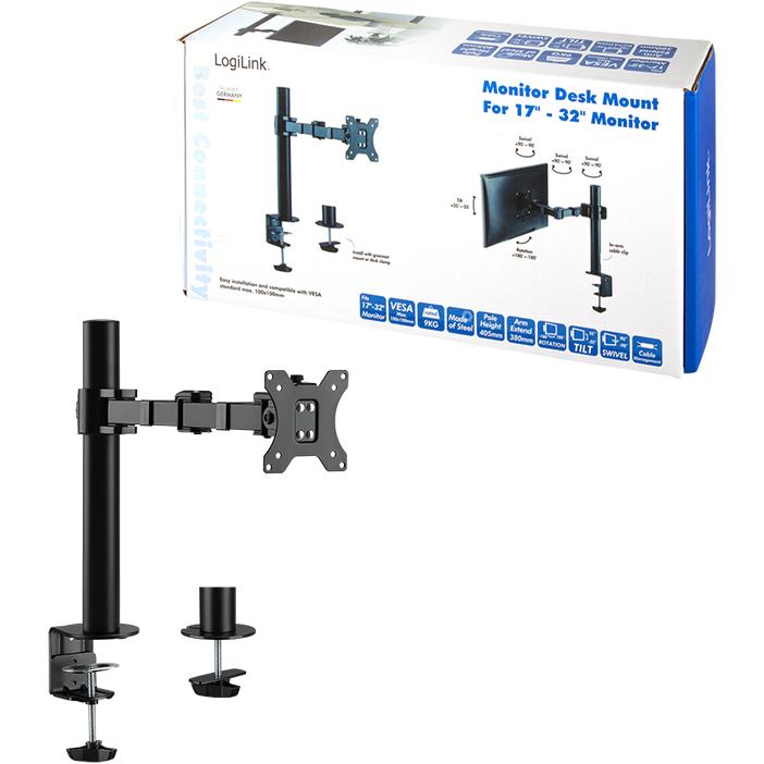 Thumbnail - LogiLink BP0105 (Tisch, 32"), Monitor Halterung, Schwarz