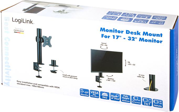 Produktbild LogiLink BP0103 Monitorius-Halterung 17-32 Zoll Stahl 19 kg max. (Tisch, 32", 9 kg)