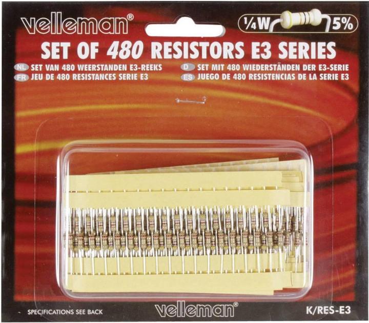 Actual product image Velleman Set Of 480 Resistors (E3 Series)