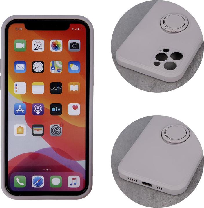 Produktbild OEM Finger Grip Hülle für Samsung Galaxy S24 hellgrau (Samsung Galaxy S24)