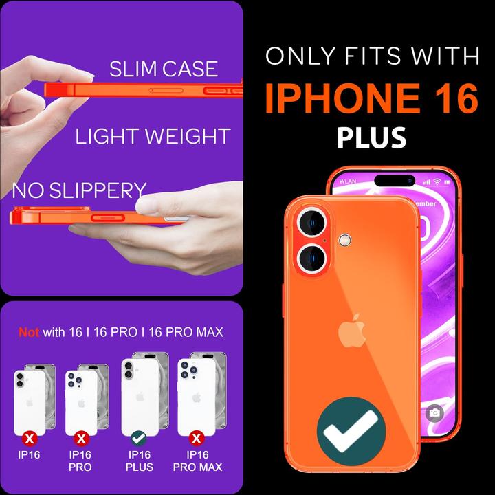 Produktbild Nalia Klar Transparente Neon Silikon Hülle (Apple iPhone 16 Plus)