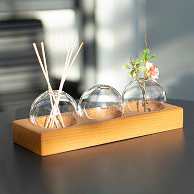 Produktbild Glasi Hergiswil Vasen-Set Tokio 3er, 11 cm, Braun/Transparent (1 x)