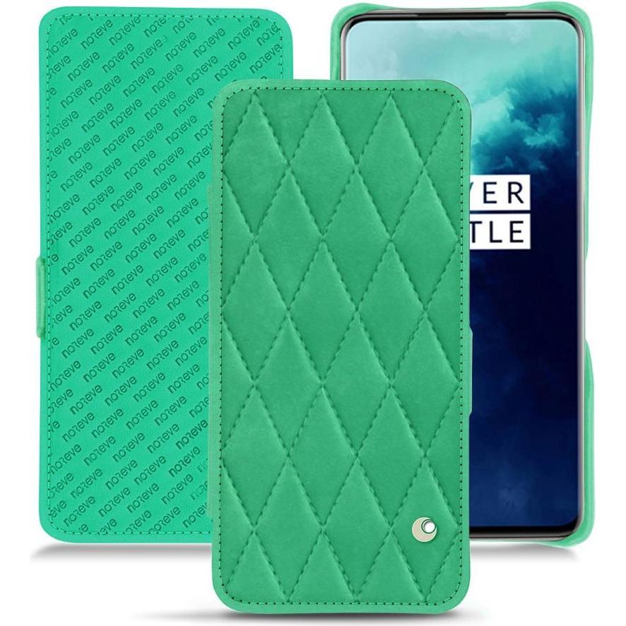 Noreve Lederschutzhülle horizontal (OnePlus 7T Pro), Smartphone Hülle, Grün