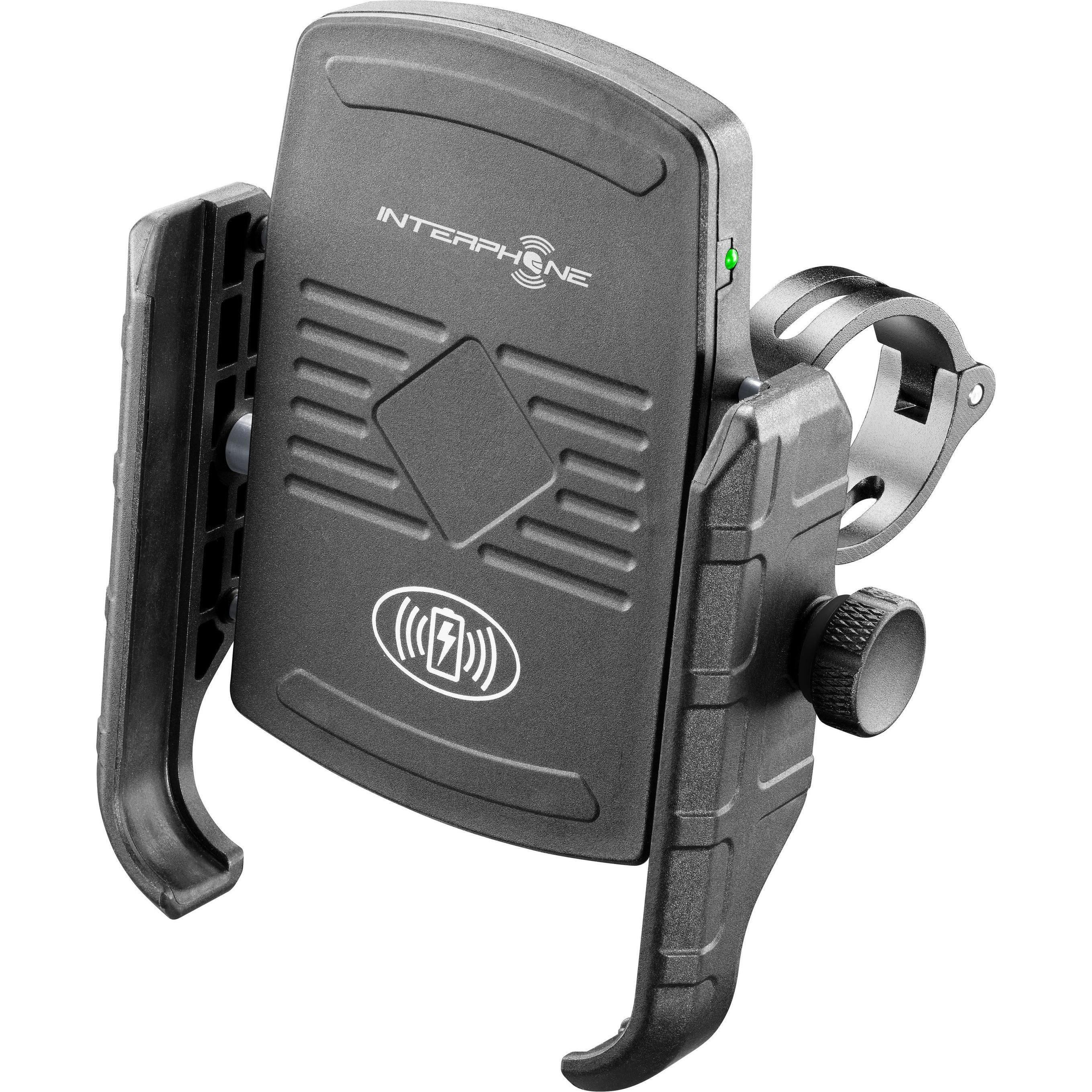 Interphone Telefoonhouder Motor Schroeven Stuur met Draadloos Opladen, Adattatore per auto, Nero