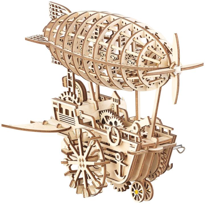 Image du produit Simulus Dirigeable en bois à remonter, style steampunk, kit de 349 pièces