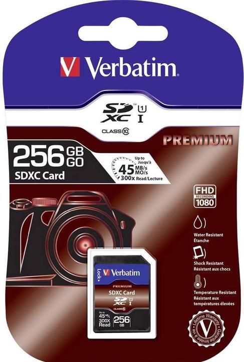 Produktbild Verbatim Premium (256 GB, SDXC, U1, UHS-I)